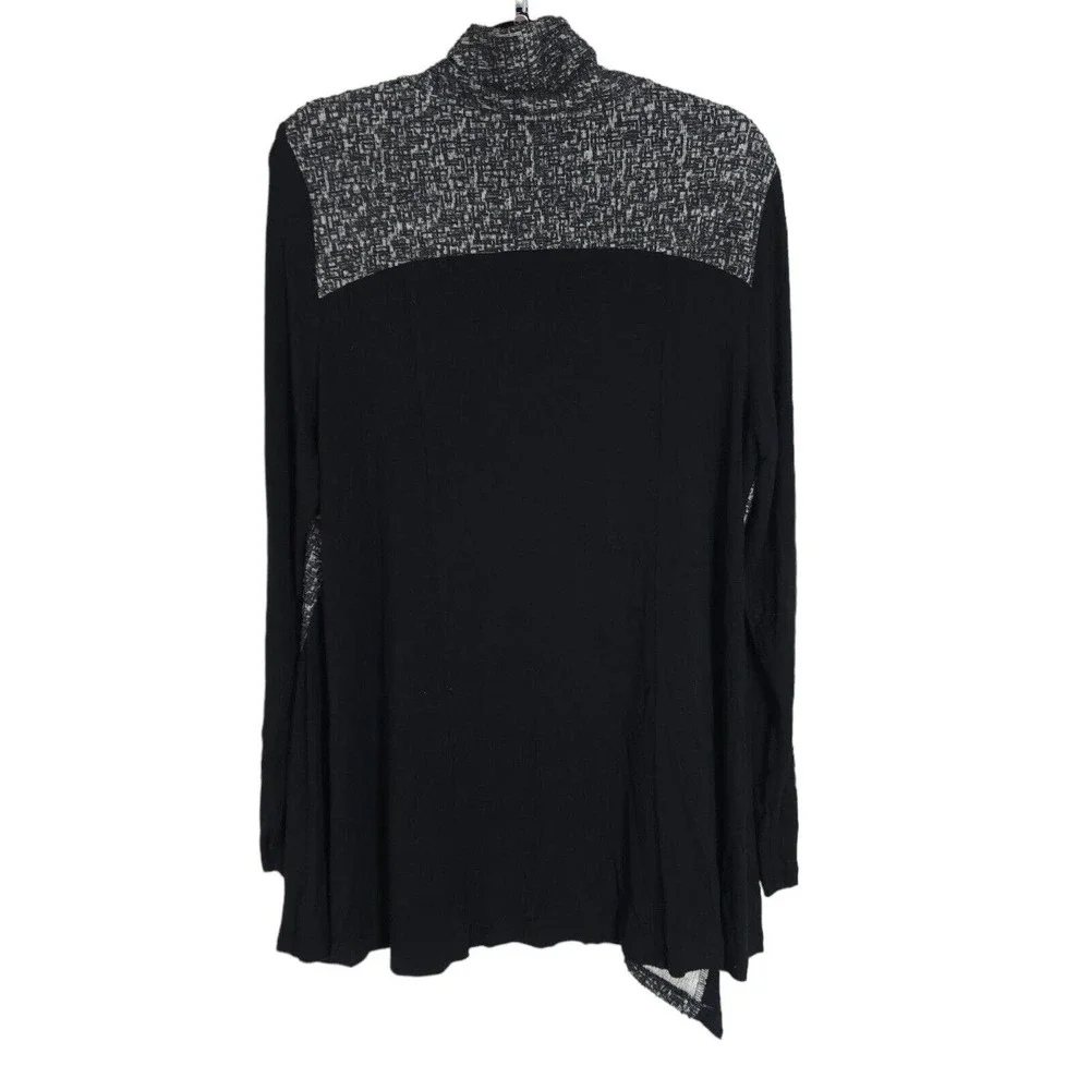 Logo Lori Goldstein Womens Cardigan Gray Knit Long Sleeve Open Front Sweater L - Picture 2 of 9